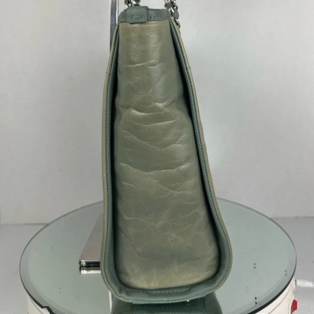 Chanel Logo Deauville Leather Tote Bag In Sage